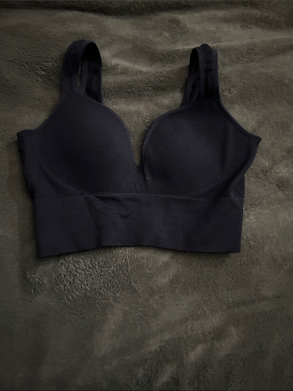 Black Seamless Padded Longline Comfort Bra size Medium